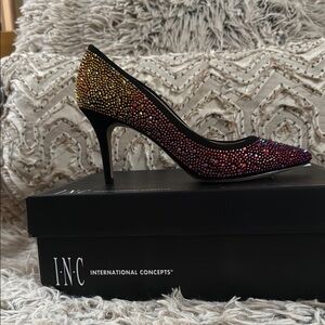 INC International Concepts Black Heels Elegant Stiletto Pumps